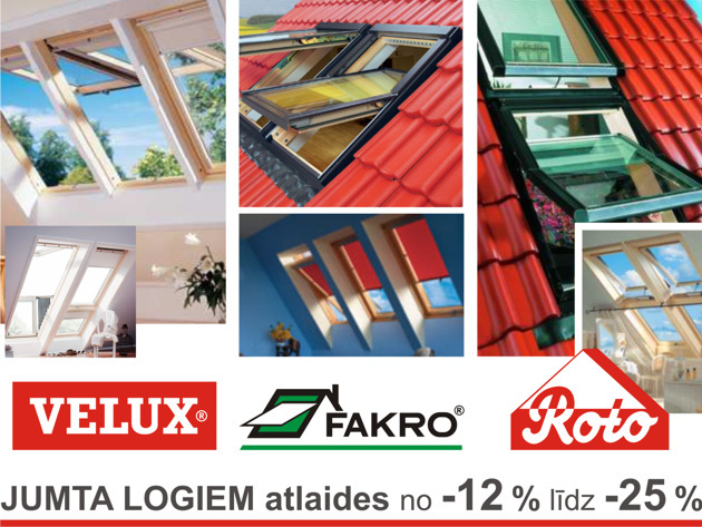 Velux, Fakro, Roto - скидки на мансардные окна от 12% до 25 %
