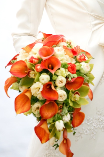 Līgavas pušķis ar kallām, orhidejām un rozēm. Autors: Inese Leiše