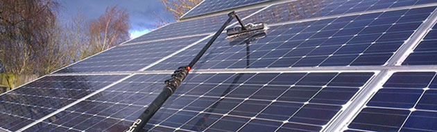 Washing and cleaning solar panels, batteries